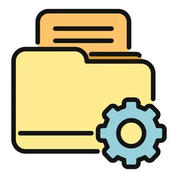 Folder icon showing file management and settings 스톡 일러스트