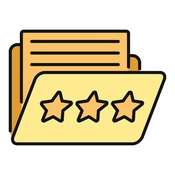 Folder icon showing file rating and feedback Stock Illustration