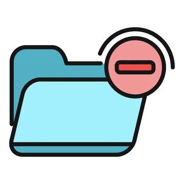 Folder icon showing file removal process 스톡 일러스트
