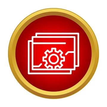 Folder icon showing gear for settings configuration Stockillustratie