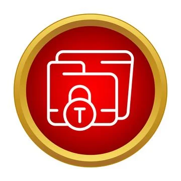 Folder icon showing lock creating data privacy Stock Illustration