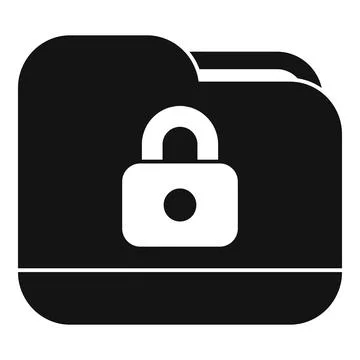 Folder icon showing lock for data security Stock Illustration