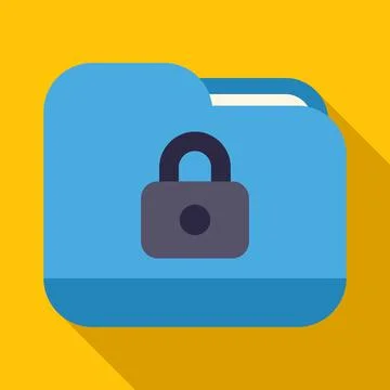 Folder icon showing locked data protection concept 스톡 일러스트