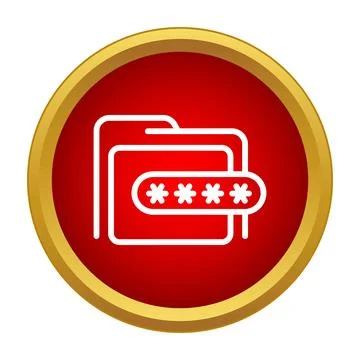 Folder icon showing password for restricted data access Illustrazione stock