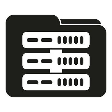 Folder icon showing server racks storing data Illustrazione stock