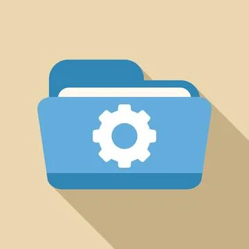 Folder icon showing settings gear symbol Stock Illustration