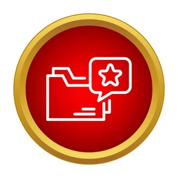 Folder icon showing star bookmark favorite file Stock Illustration