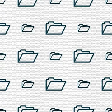 Folder icon sign. Seamless pattern with geometric texture. Vector Stock Illustration