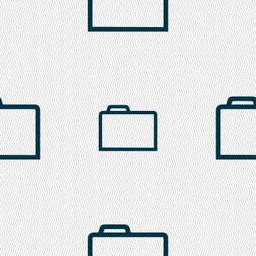 Folder icon  sign. Seamless pattern with geometric texture. Vector Stock Illustration