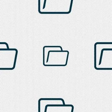 Folder icon sign. Seamless pattern with geometric texture. Vector Stock Illustration