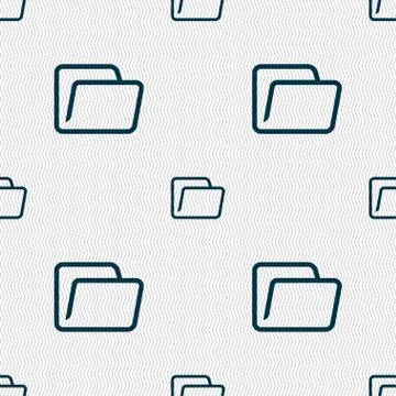 Folder icon sign. Seamless pattern with geometric texture. Vector Stock Illustration