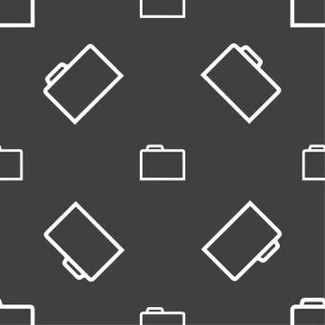 Folder icon  sign. Seamless pattern on a gray background. Vector Illustrazione stock
