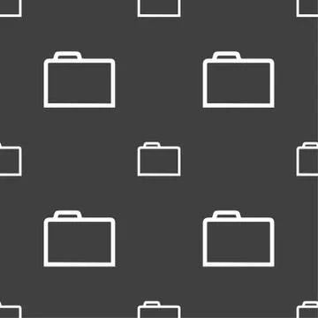 Folder icon  sign. Seamless pattern on a gray background. Vector Stock Illustration