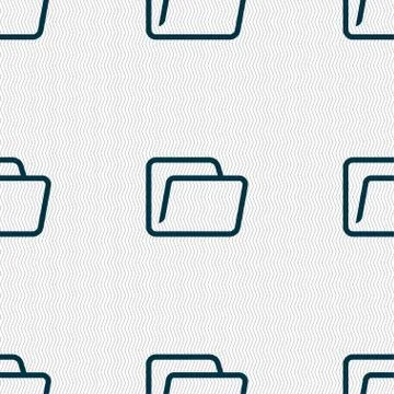 Folder icon sign. Seamless pattern with geometric texture. Stock Illustration