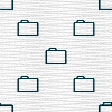 Folder icon sign. Seamless pattern with geometric texture. Stock Illustration