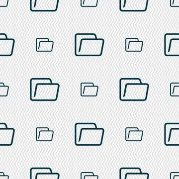 Folder icon sign. Seamless pattern with geometric texture. Stock Illustration
