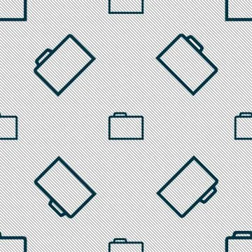 Folder icon sign. Seamless pattern with geometric texture. Stock Illustration