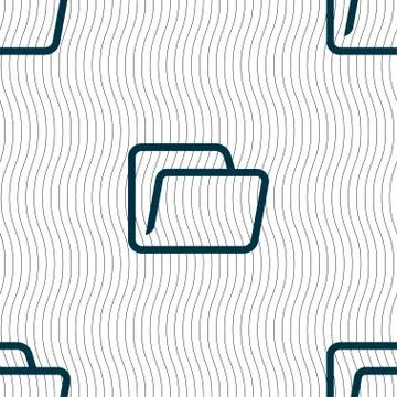 Folder icon sign. Seamless pattern with geometric texture. Stock Illustration