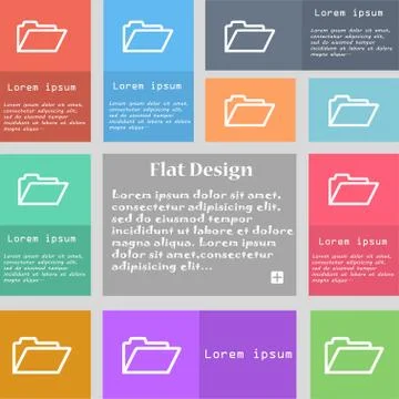 Folder icon sign. Set of multicolored buttons with space for text. Vector イラスト素材