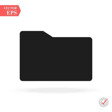 Folder Icon. Simple flat symbol. Perfect Black pictogram illustration on wh.. Stock Illustration