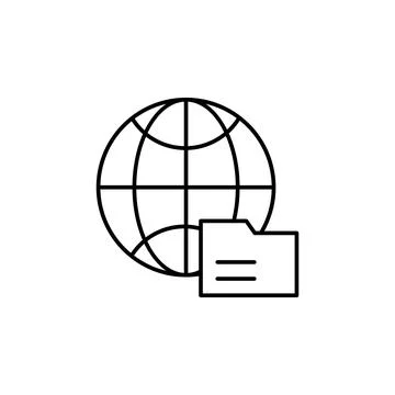 Folder icon. Simple line, outline vector of globe icons for ui and ux, website イラスト素材