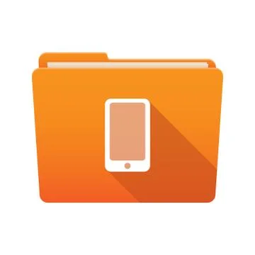 Folder icon with a smart phone Stock Illustration