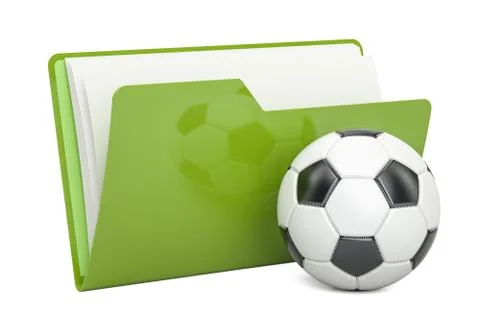 Folder icon with soccer ball, 3D rendering イラスト素材