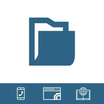 Folder icon stock vector illustration flat design Stock Illustration