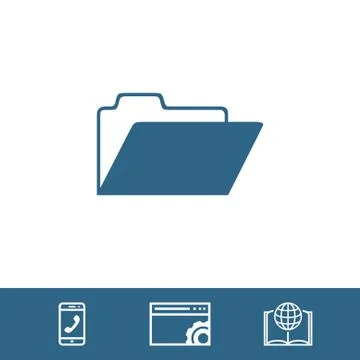 Folder icon stock vector illustration flat design Stock Illustration