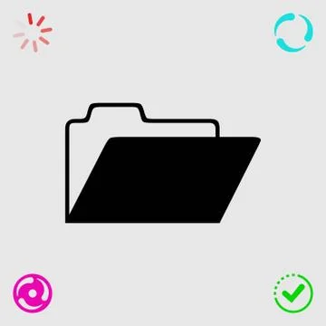 Folder icon stock vector illustration flat design Stock Illustration