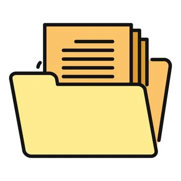 Folder icon storing documents and important information 스톡 일러스트