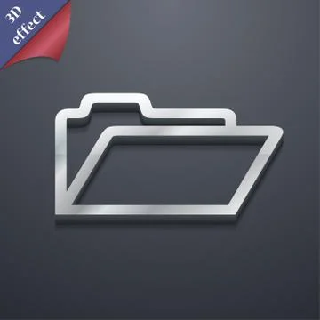 Folder icon symbol. 3D style. Trendy, modern design with space for your text . R Stock Illustration