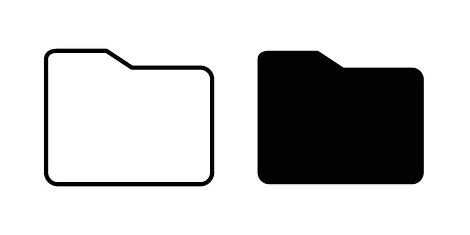 Folder icon symbol  illustration bundle in black colour Stockillustratie