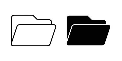 Folder icon symbol. Vector illustration pack in black color. 库存插图