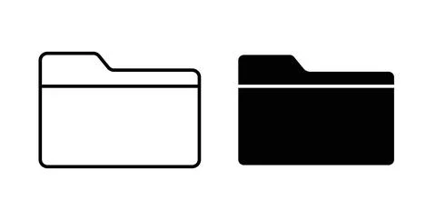 Folder icon symbol. Vector illustration pack in black color. 库存插图
