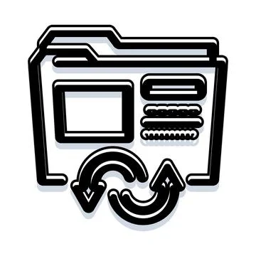 Folder icon symbolizing data synchronization and file exchange Illustrazione stock