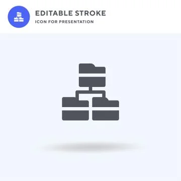 Folder icon vector, filled flat sign, solid pictogram isolated on white, logo Illustrazione stock