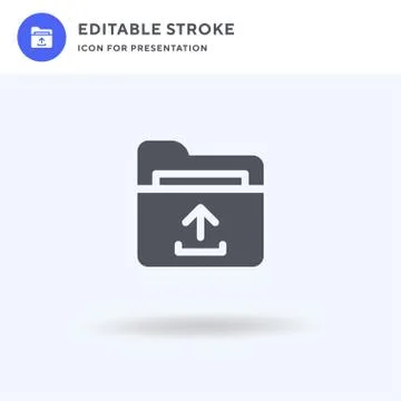 Folder icon vector, filled flat sign, solid pictogram isolated on white, logo Illustrazione stock