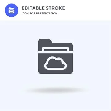 Folder icon vector, filled flat sign, solid pictogram isolated on white, logo Illustrazione stock