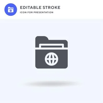 Folder icon vector, filled flat sign, solid pictogram isolated on white, logo Illustrazione stock