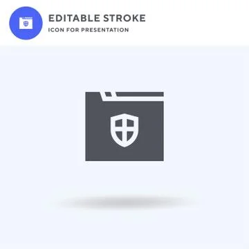 Folder icon vector, filled flat sign, solid pictogram isolated on white, logo Illustrazione stock