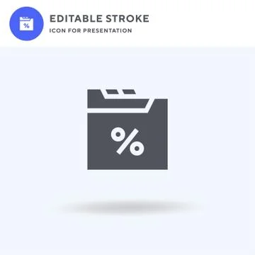 Folder icon vector, filled flat sign, solid pictogram isolated on white, logo Illustrazione stock