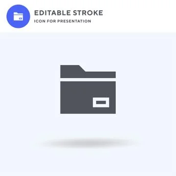 Folder icon vector, filled flat sign, solid pictogram isolated on white, logo Stockillustratie