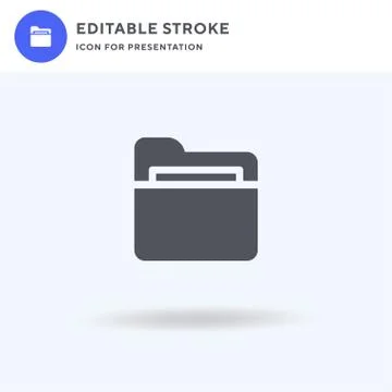 Folder icon vector, filled flat sign, solid pictogram isolated on white, logo Illustrazione stock