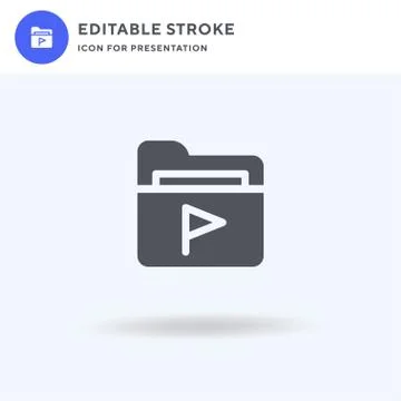 Folder icon vector, filled flat sign, solid pictogram isolated on white, logo Illustrazione stock