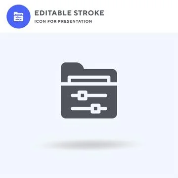 Folder icon vector, filled flat sign, solid pictogram isolated on white, logo Illustrazione stock