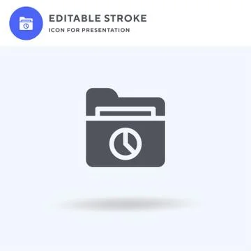 Folder icon vector, filled flat sign, solid pictogram isolated on white, logo Illustrazione stock