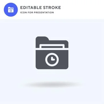 Folder icon vector, filled flat sign, solid pictogram isolated on white, logo Illustrazione stock