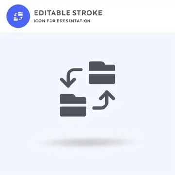 Folder icon vector, filled flat sign, solid pictogram isolated on white, logo Illustrazione stock