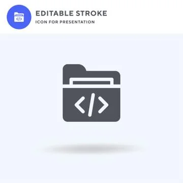 Folder icon vector, filled flat sign, solid pictogram isolated on white, logo Illustrazione stock